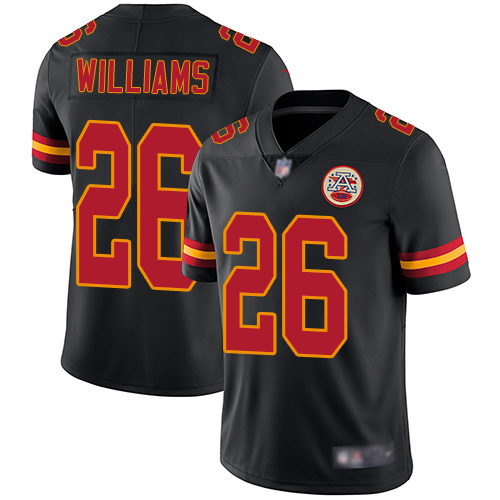 Men Kansas City Chiefs #26 Williams Damien Limited Black Rush Vapor Untouchable Football Nike NFL Jersey